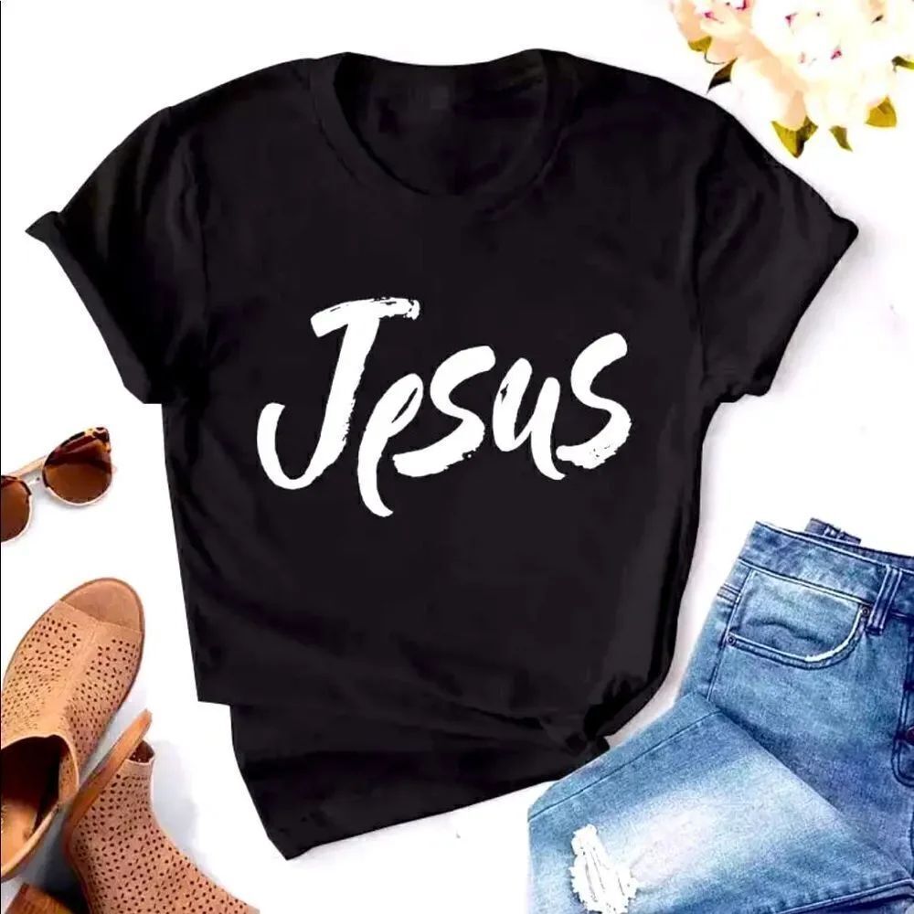 ⭐️ Brand New Medium Black Jesus Printed T-shirt Women